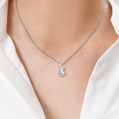 Pearl Diamond Gourd Necklace