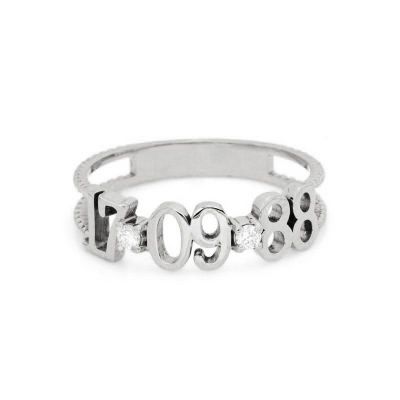 Custom Date Ring with Diamonds