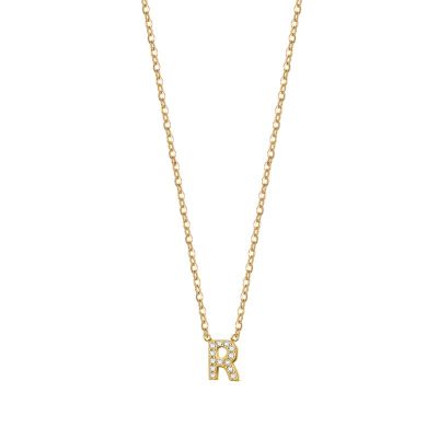 Custom Diamond Uppercase Letter Necklace Adjustable 16”-20”