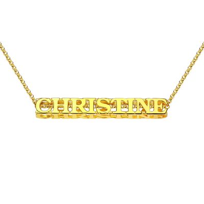 Personalized Cubic Bar Name Necklace Adjustable 16”-20”