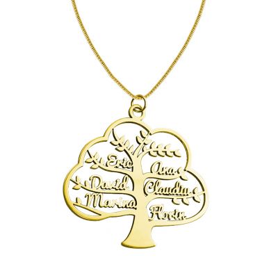 Custom Family Tree of Life Name Pendant Necklace Adjustable 16”-20”