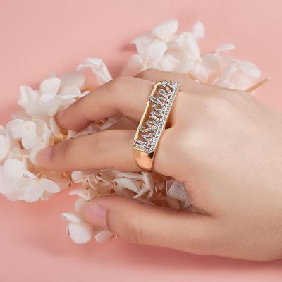Personalized Carved Double Finger Name Ring