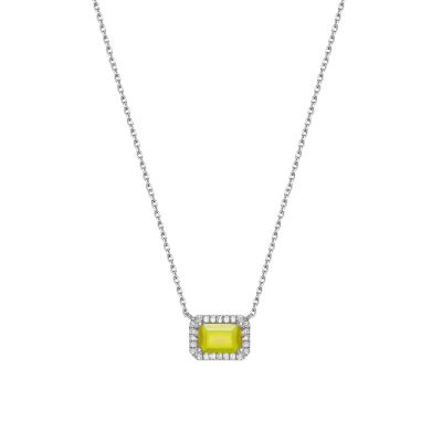 Peridot Diamond Necklace Adjustable 16”-20”