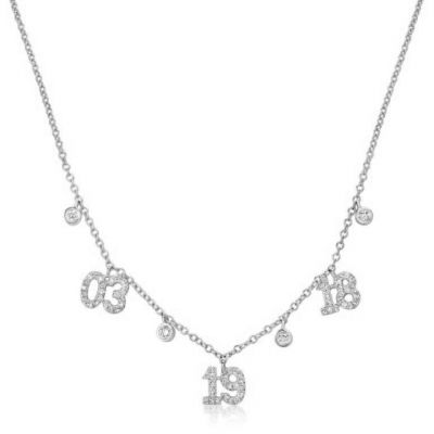 Custom Diamond Multi-date Necklace Adjustable 16