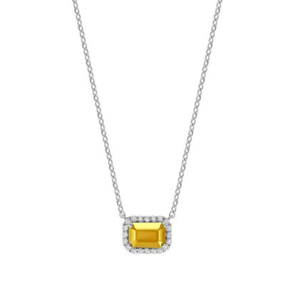 Topaz Diamond Necklace Adjustable 16”-20”