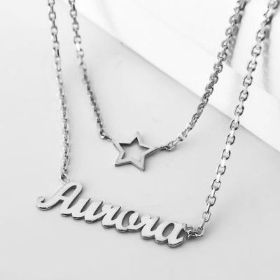 Custom Layered Name Necklace Adjustable 16”-20”