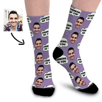 Photo Socks with Custom Text for Couples