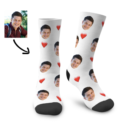 Custom Photo Socks with Little Heart