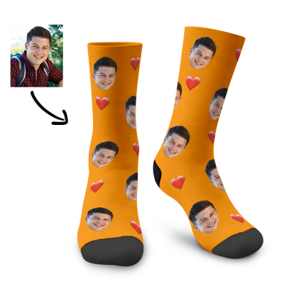 Custom Photo Socks with Little Heart