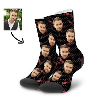 Custom Photo Socks,I Love You Face Socks