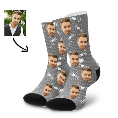 Custom Photo Socks,I Love You Face Socks