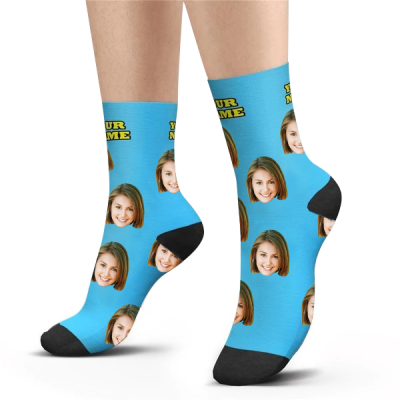 Custom Face Socks with Your Name