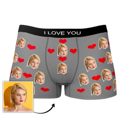 Custom Photo Face Underwear with Sweetheart - Men