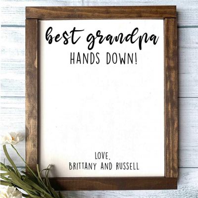 Best Dad Hands Down Kids Handprint Frame DIY Gift