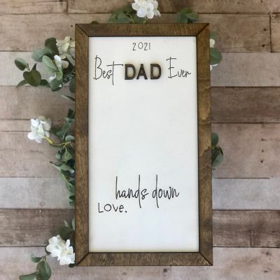 Best DAD/PAPA Ever Hands Down Kids Hand Print DIY Gift | 15*9 Inches