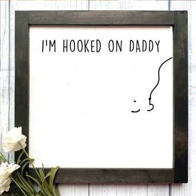 I'm Hooked On Daddy Hands Down Kids Handprint Frame DIY Present