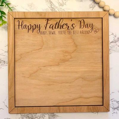 Wooden Hands Down Kids Handprint Frame Happy Father's Day
