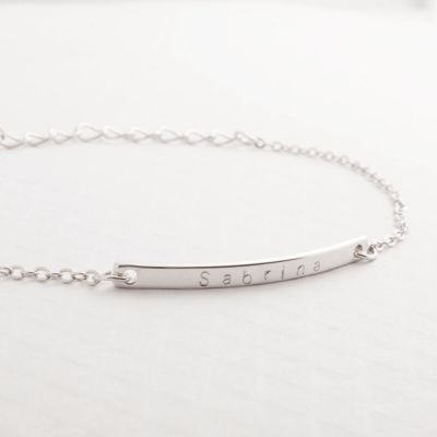 Personalized Bar Engraved Bracelet Adjustable 6”-7.5”