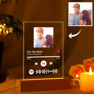 Scannable Custom Spotify Code Lamp Acrylic Music Plaque Night Light Romantic Gifts