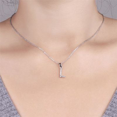 Custom Initial Letter Necklace with CZ