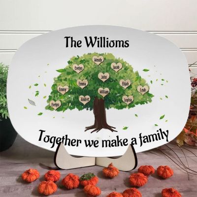 Custom Family Tree Platter with Children's Names - A Unique Family Gift