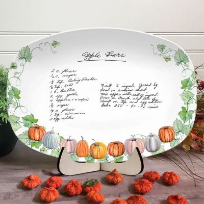 Personalized Handwritten Family Recipe Platter - A Christmas Gift for Mom or Grandma