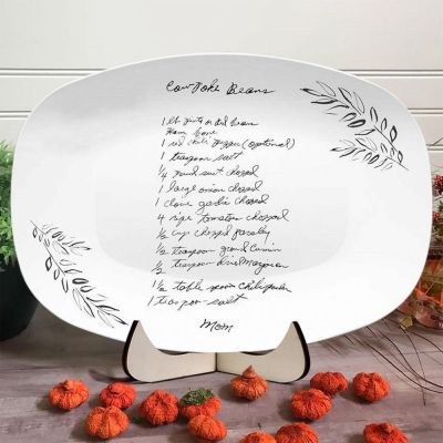 Personalized Handwritten Recipe Platter - A Keepsake Family Recipe Christmas Gift for Mom