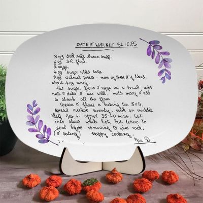 Handwritten Recipe Platter - Add Your Family Recipe for a Personalized Christmas Gift for Wife