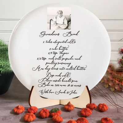 Custom Handwritten Recipe Platter - Create a Family Recipe Keepsake for Mom, Wife, or Grandma