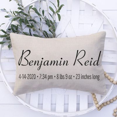 Personalized Established Date New Baby Name Pillow - A Thoughtful Housewarming Gift