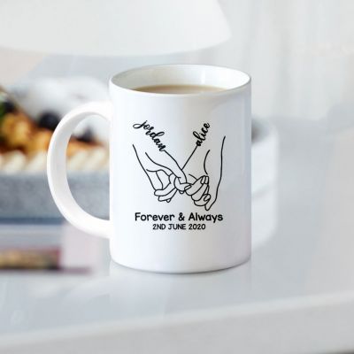 Forever & Always Personalized Name Date Mug
