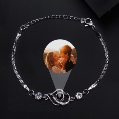 Personalized Sweet Heart Photo Projection Bracelet - Minimalistic and Unique Gift