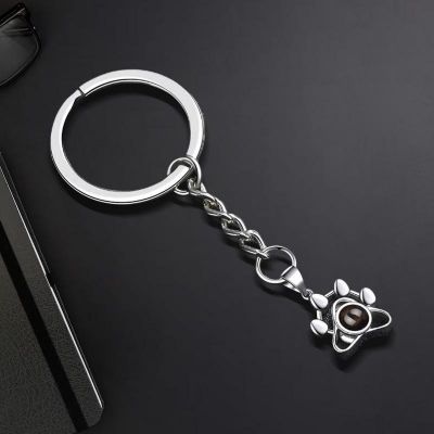 Personalized Paw Photo Projection Keychain for Pet Lovers