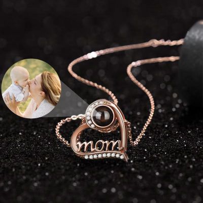 Personalized Mom Photo Projection Necklace - Heartfelt Gift