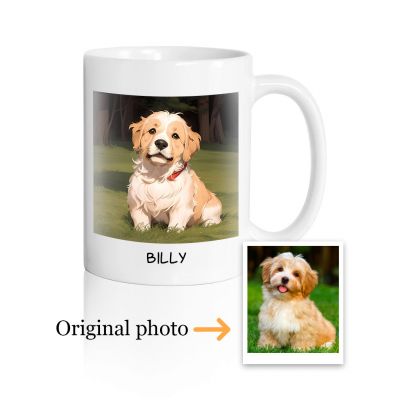 Personalized Dog Lover Mug,Custom Pet Photo Mug,Gift for Pet Lover Owner (Any Pet)
