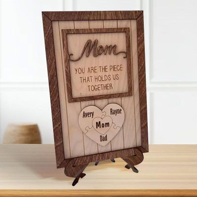 Personalized Puzzle Piece Sign for Mom, Grandma, and Wife - 