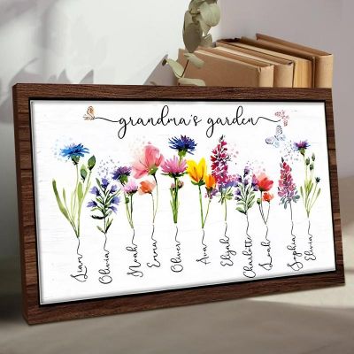Custom Birth Month Flower Garden Frame: Wood Sign Mother's Day Gift