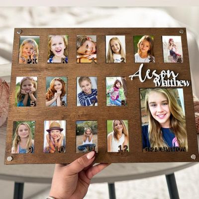 Personalized 3D School Years Photo Frame - Ideal Back to School Gift for Pre-K to 12