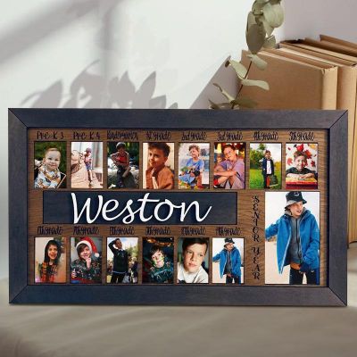 Customizable 3D School Years Photo Frame - Perfect Back to School Gift for Boys (Pre-K to 12)