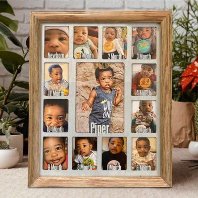 Personalized Baby's First Year Picture Frame Display Board - Thoughtful Nursery Gift