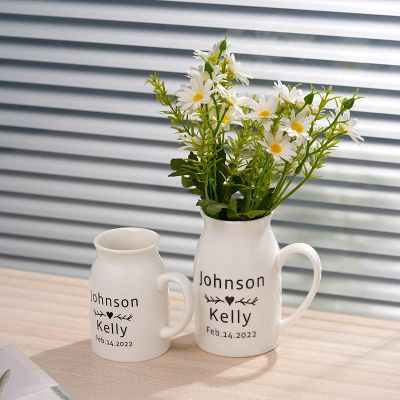 Personalized Name and Date Vase/Sweet Gift for Lovers/Anniversary Gift