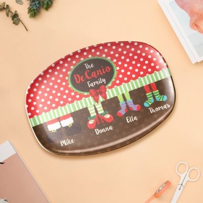Personalized Custom Funny Feet Family Christmas Platter