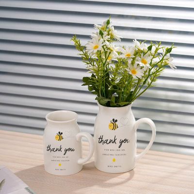 Personalized Cute Bee Teacher Thank You Vase, Custom Teacher's Name Vase Gift
