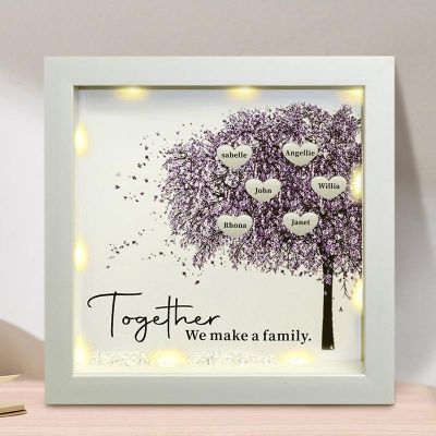 Personalized Family Tree Frame - Heartwarming Home Decor and Ideal Christmas Gift for Mom Grandma