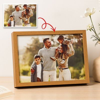 Custom Photo Frame Lamp / 3 Colors LED Light Effect / Housewarming Gift For Family