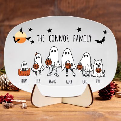 The Ghost Family Platter - Custom Names Personalized Unique Halloween Gift For Family