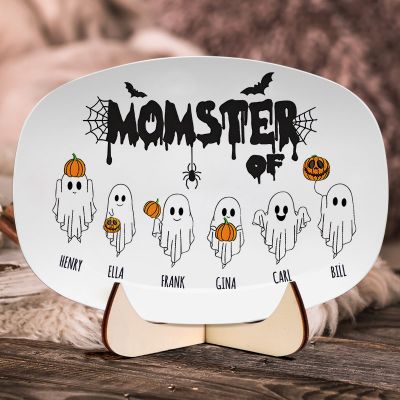 The Ghost Family Platter - Custom Names Personalized Unique Halloween Gift For Mom