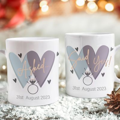 Customized Couple Coffee Mug Set, Personalized Gift For Her / Him