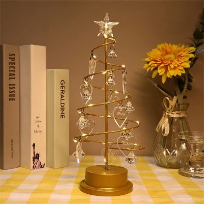 Personalized Crystal Christmas Tree Night Light Gift, Custom Names On Christmas Hat/ Love LED Acrylic