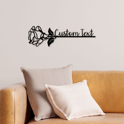 Personalized Custom Metal Sign Rose Name Monogram Wall Decor